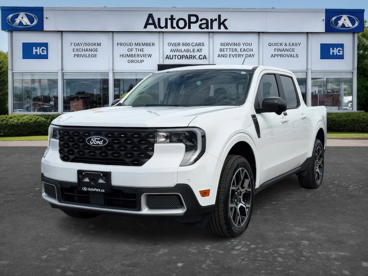 Oxford White 2025 Ford Maverick Lariat SuperCrew AWD Pickup Truck All-Wheel Drive Continuously Variable Transmission