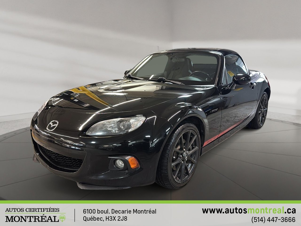Black 2013 Mazda MX-5 Miata Convertible Rear-Wheel Drive Automatic