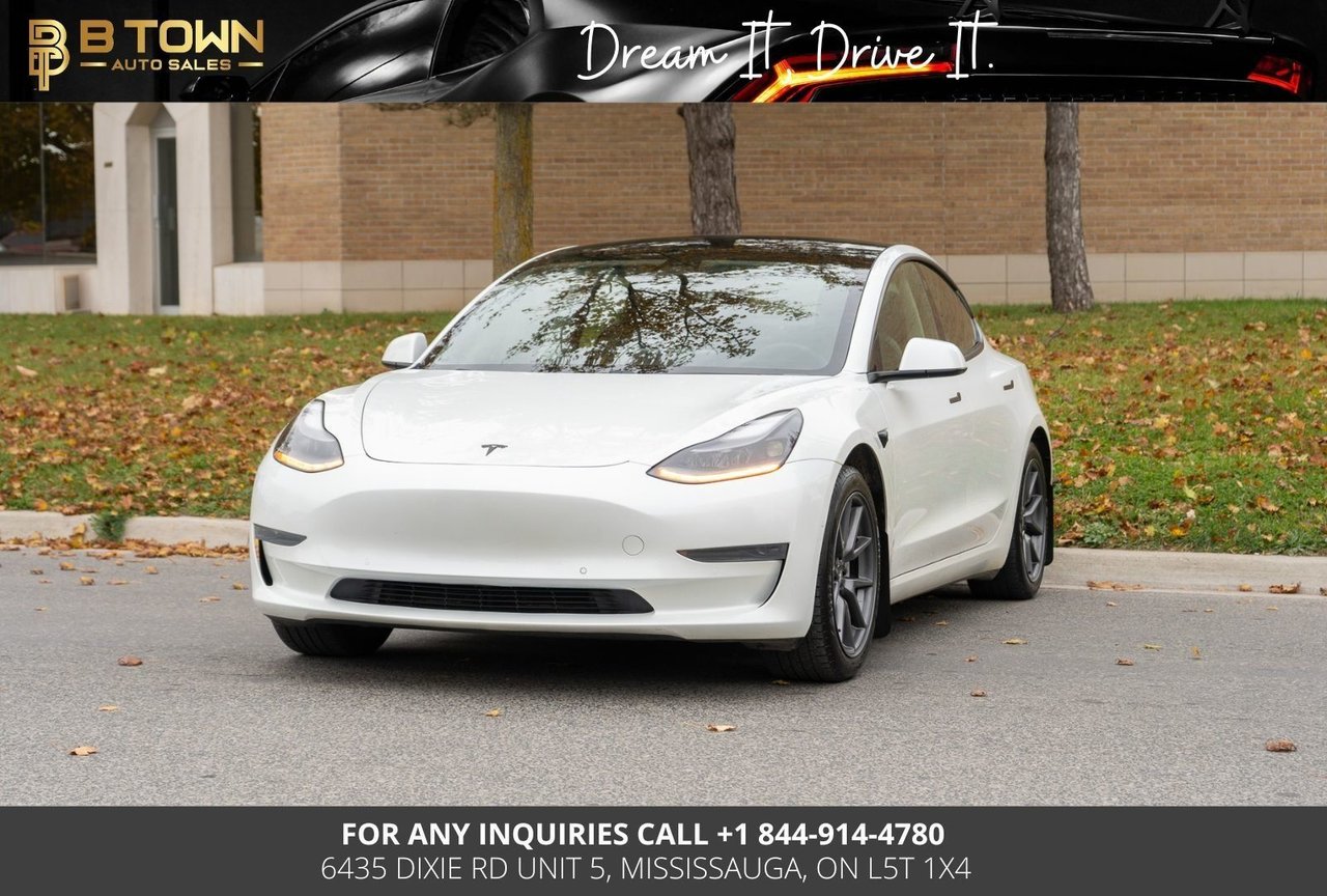 White 2021 Tesla Model 3 Sedan Rear-Wheel Drive Automatic