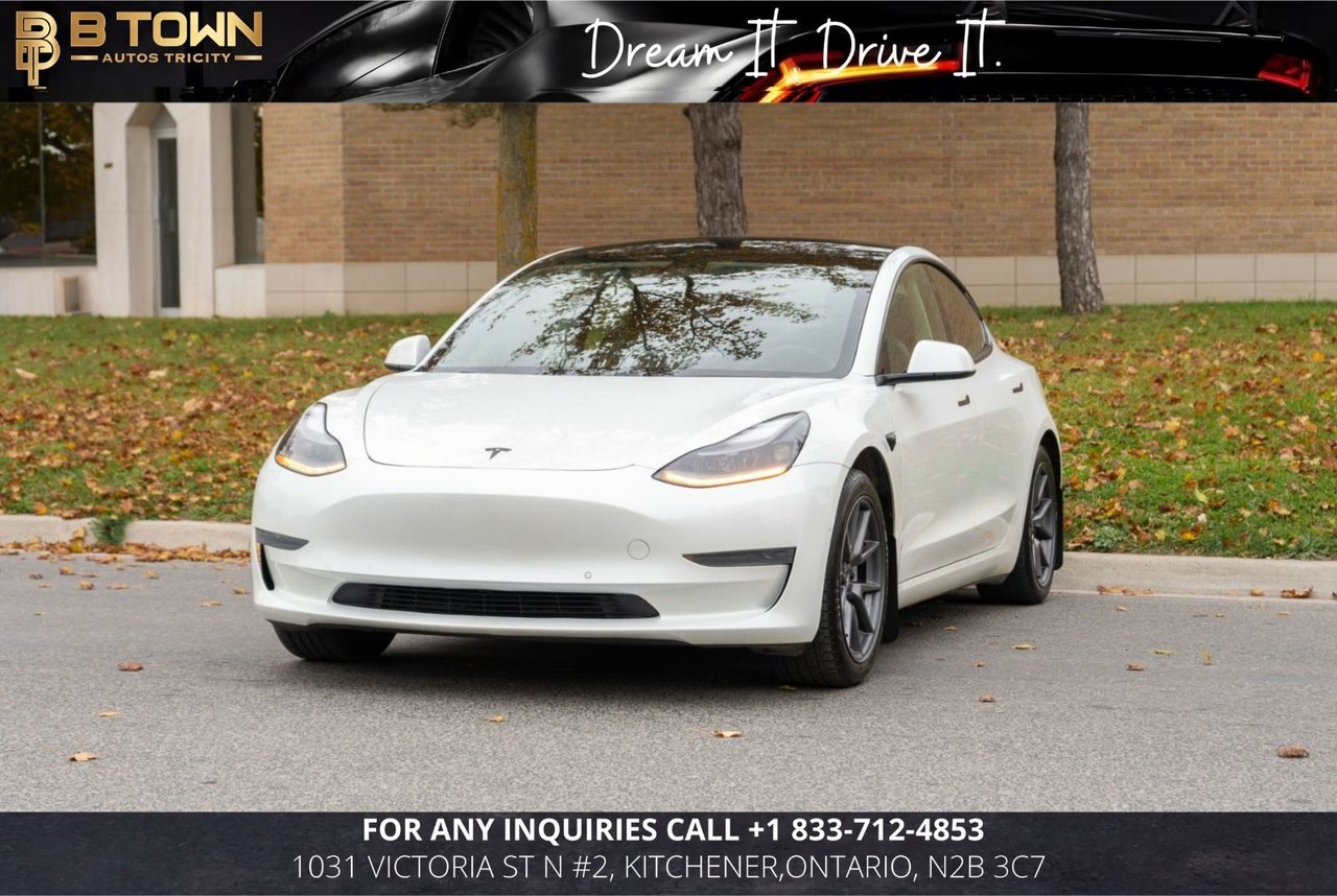 White 2021 Tesla Model 3 Sedan Rear-Wheel Drive Automatic