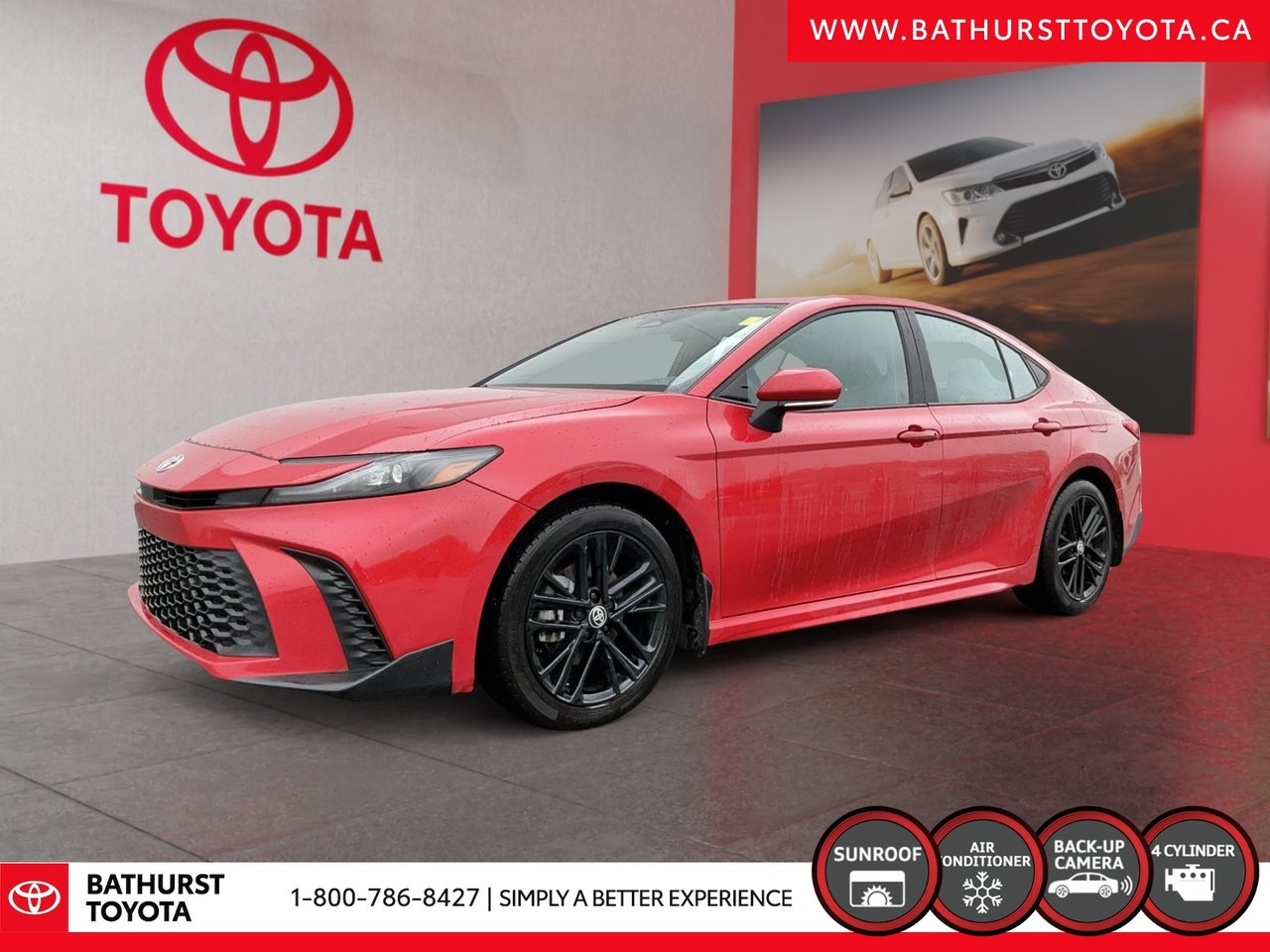 SUPERSONIC RED 2025 Toyota Camry SE AWD Sedan All-Wheel Drive