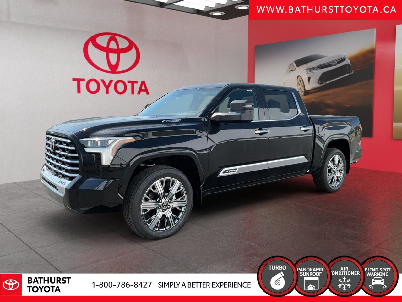 Midnight Black Metallic 2026 Toyota Tundra Hybrid Capstone HV CrewMax Cab 4WD Pickup Truck Four-Wheel Drive Automatic