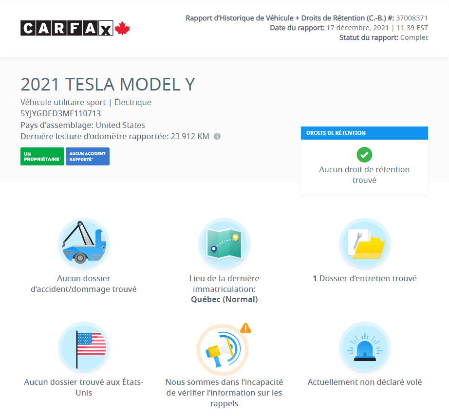 Tesla Model Y 2021 Standard Range CAM360 | PANO | CUIR | NAV