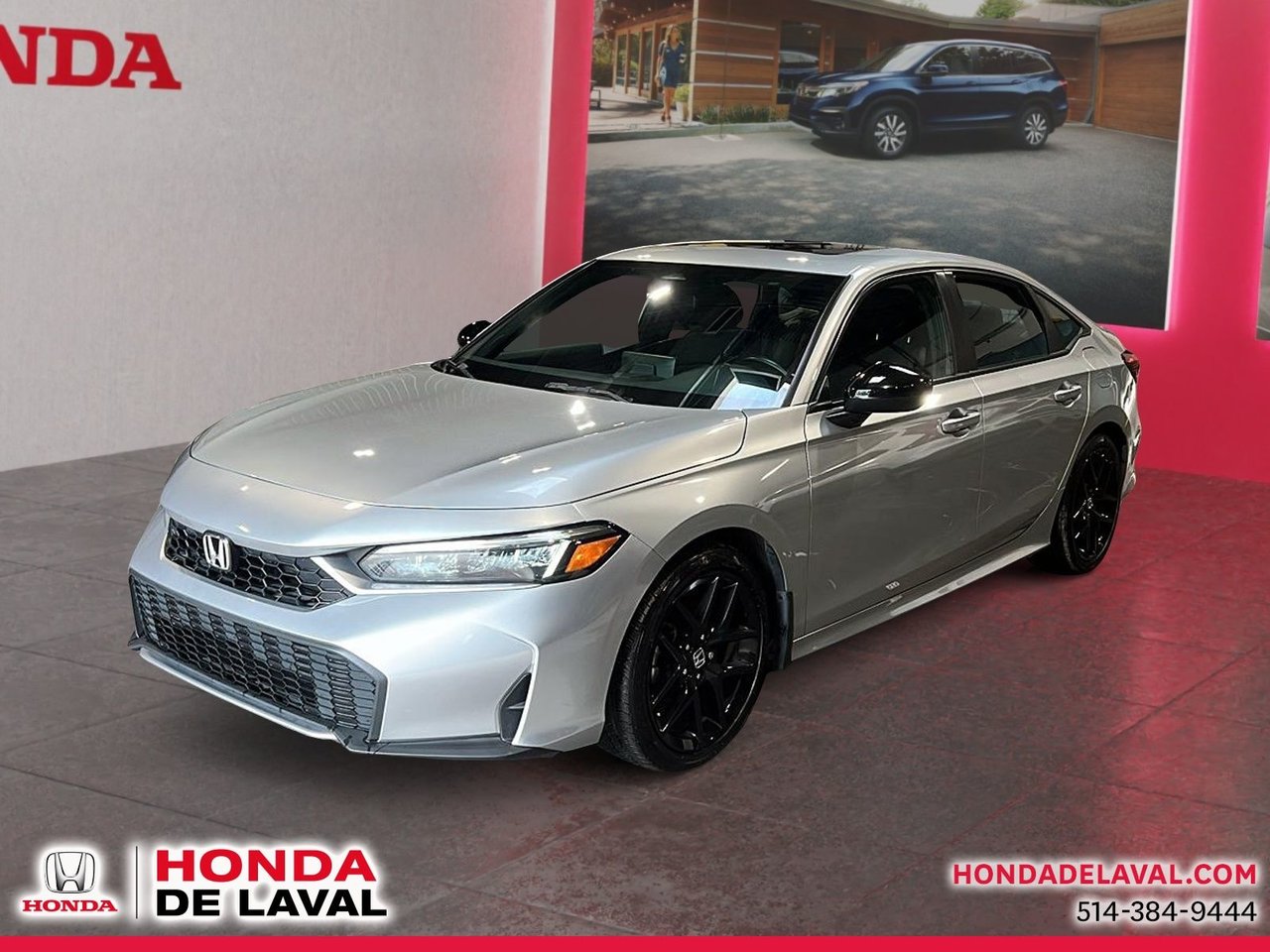 Silver 2025 Honda Civic Hybrid Sedan Front-Wheel Drive Continuously Variable Transmission