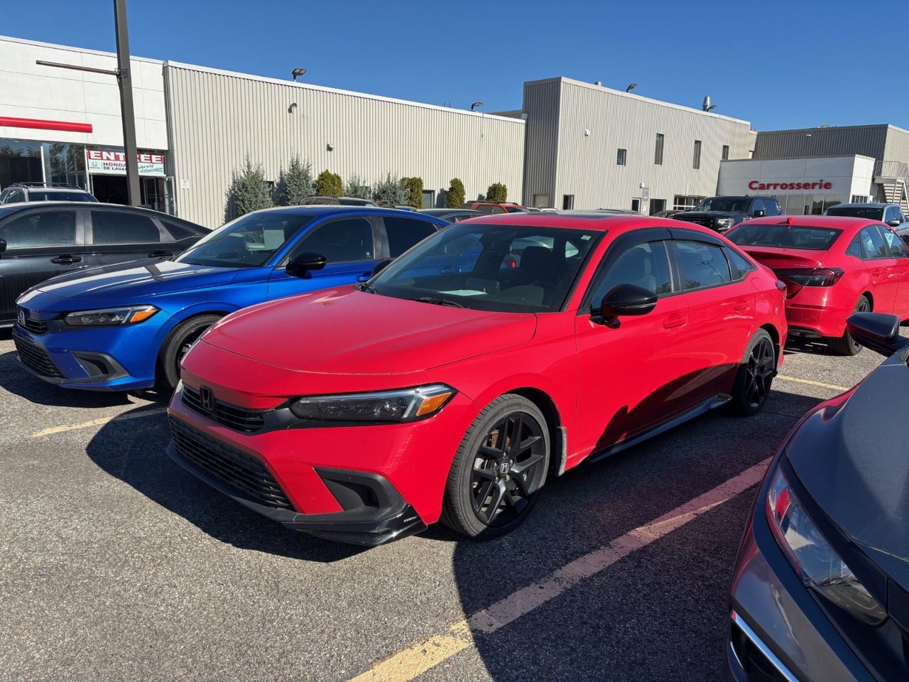 Red 2023 Honda Civic Sedan Front-Wheel Drive Continuously Variable Transmission