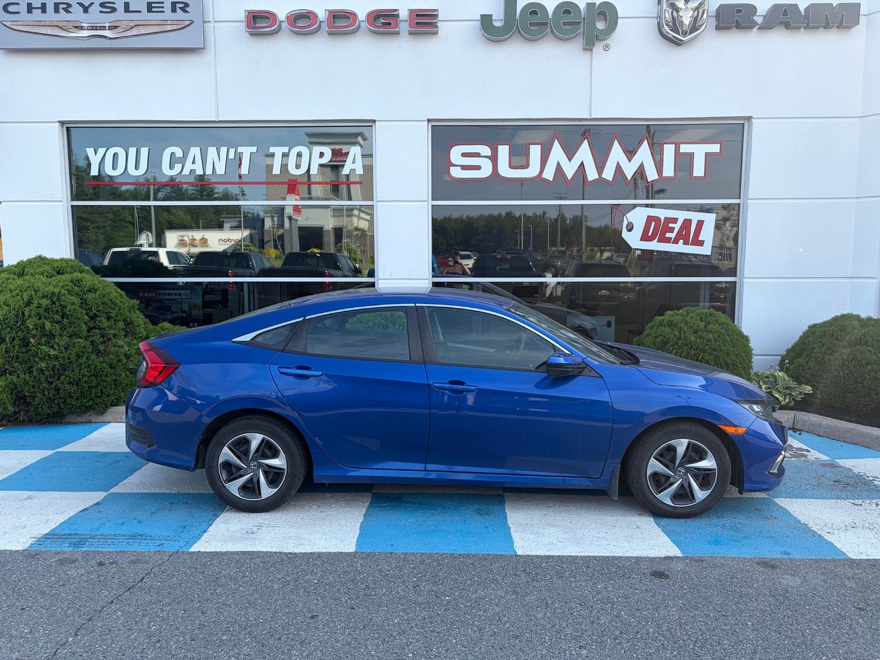 Blue 2021 Honda Civic Sedan Front-Wheel Drive Continuously Variable Transmission