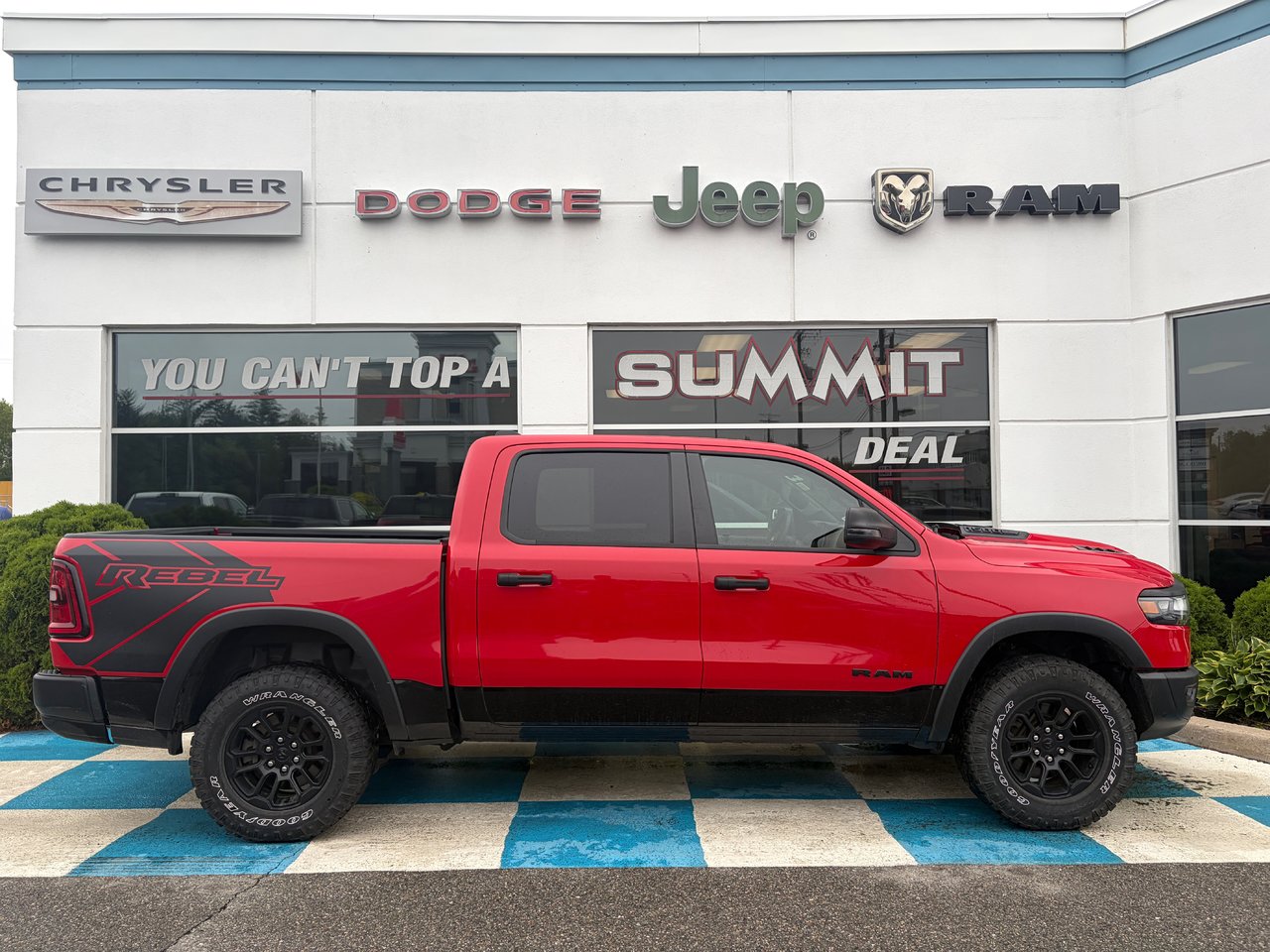 Red 2025 RAM 1500 Pickup Truck Four-Wheel Drive Automatic