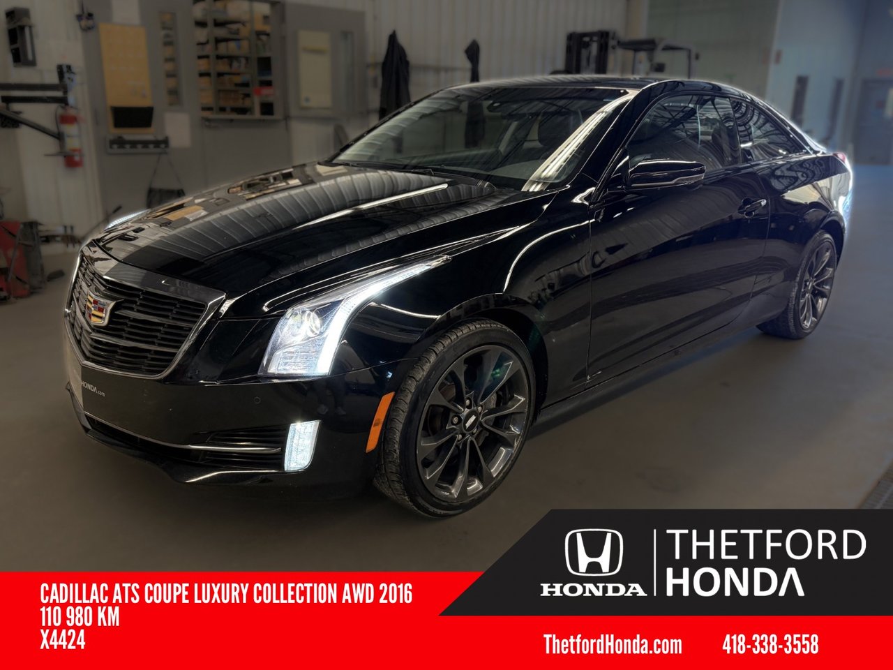 Black 2016 Cadillac ATS Coupe 3.6L Luxury AWD Coupe All-Wheel Drive Automatic