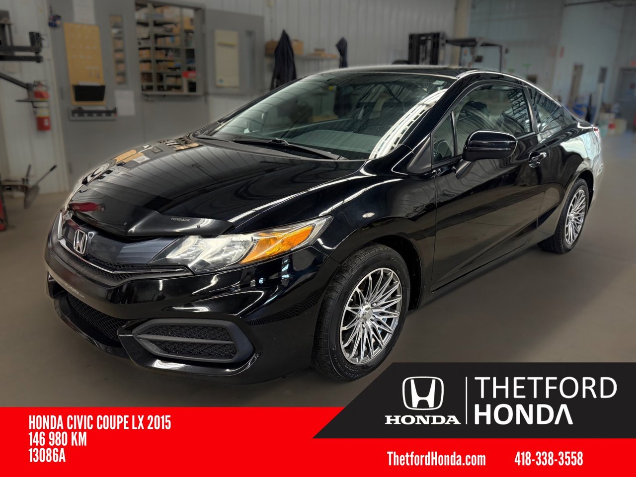 Black 2015 Honda Civic Coupe Coupe Front-Wheel Drive Continuously Variable Transmission