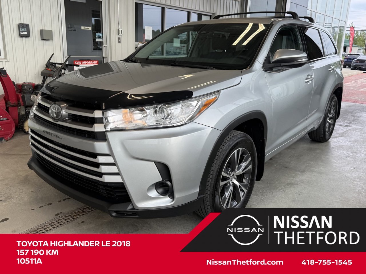 Silver 2018 Toyota Highlander LE SUV / Crossover Front-Wheel Drive Automatic