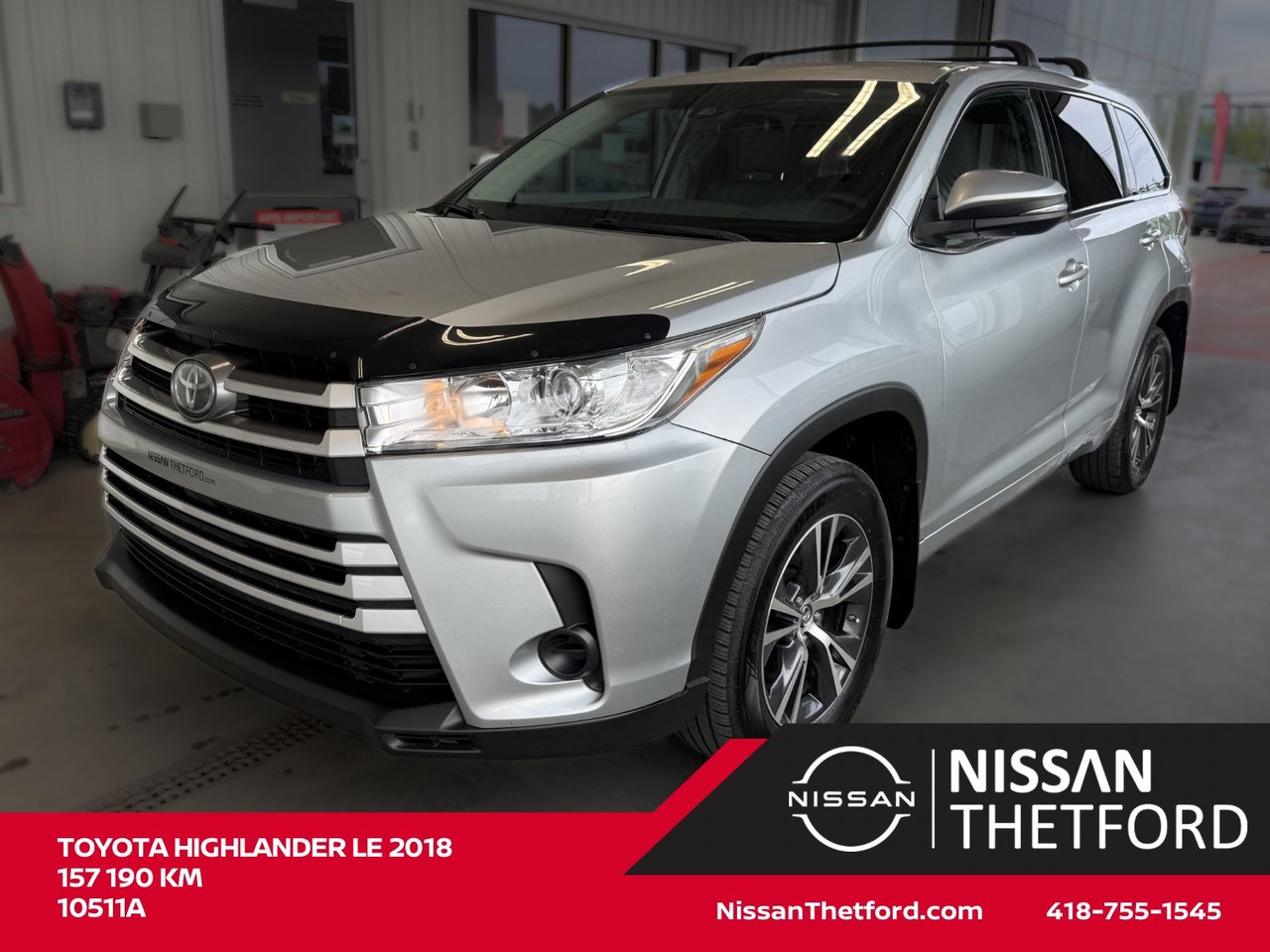 Silver 2018 Toyota Highlander LE SUV / Crossover Front-Wheel Drive Automatic