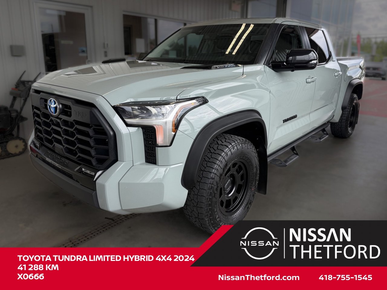 Gray 2024 Toyota Tundra Hybrid Limited HV CrewMax Cab 4WD Pickup Truck Four-Wheel Drive Automatic