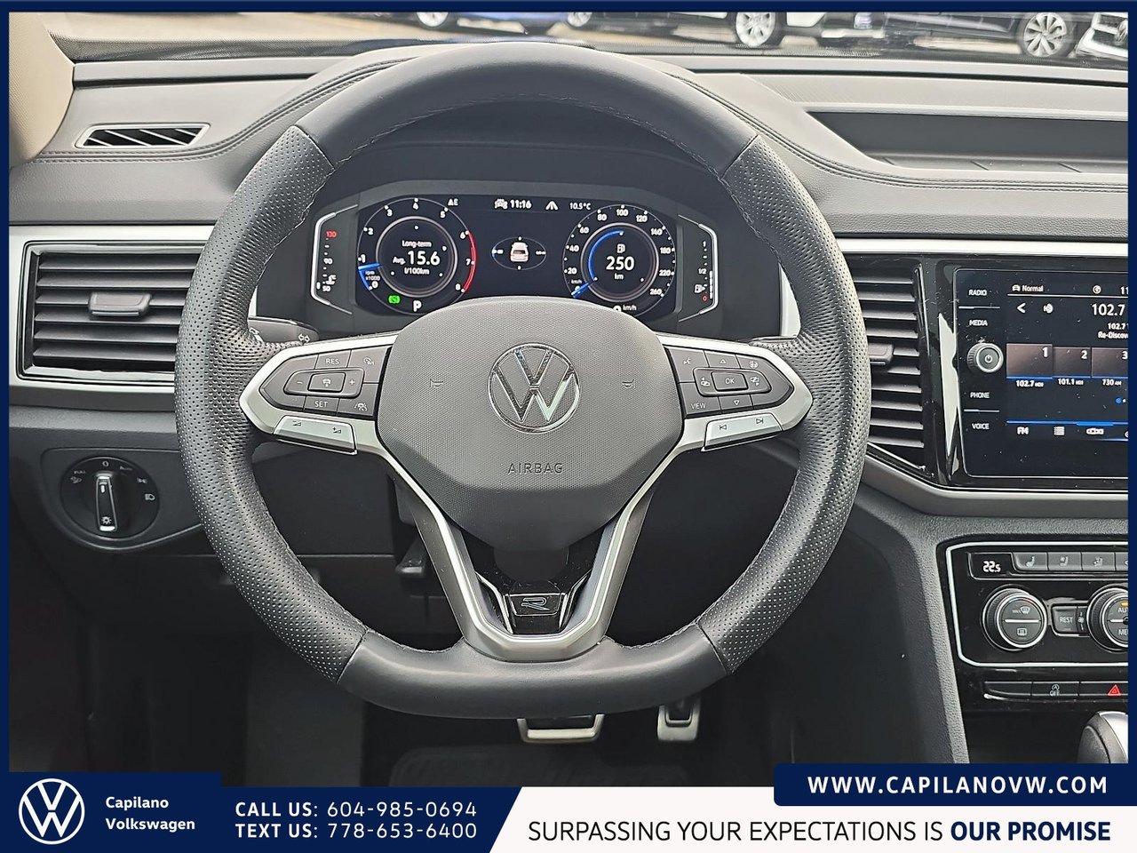 2023 Volkswagen Atlas Highline 3.6L 4MOTION | R Line & Captain's Chairs Just Arrived! Local Vehicle, Well-Equipped