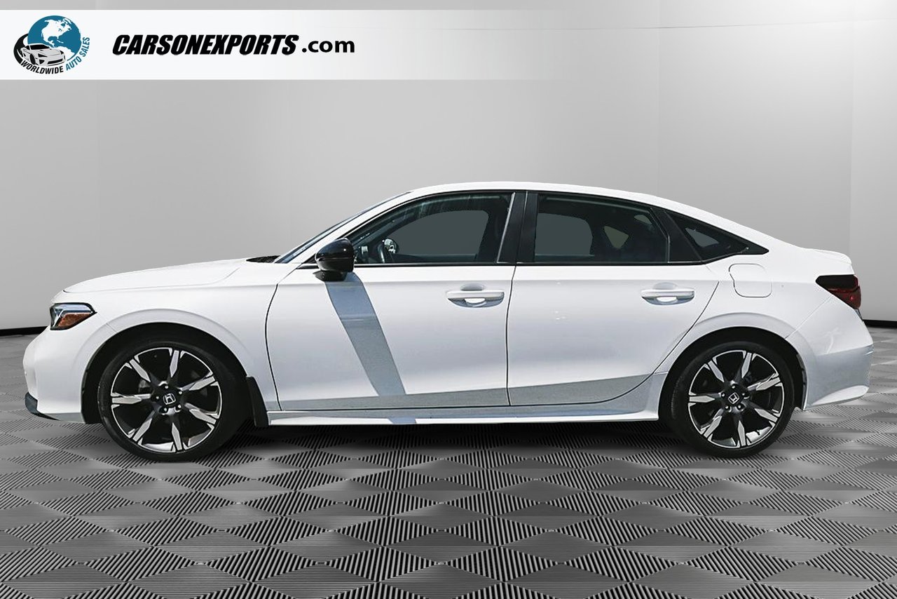White 2025 Honda Civic Hybrid Sedan Front-Wheel Drive Continuously Variable Transmission