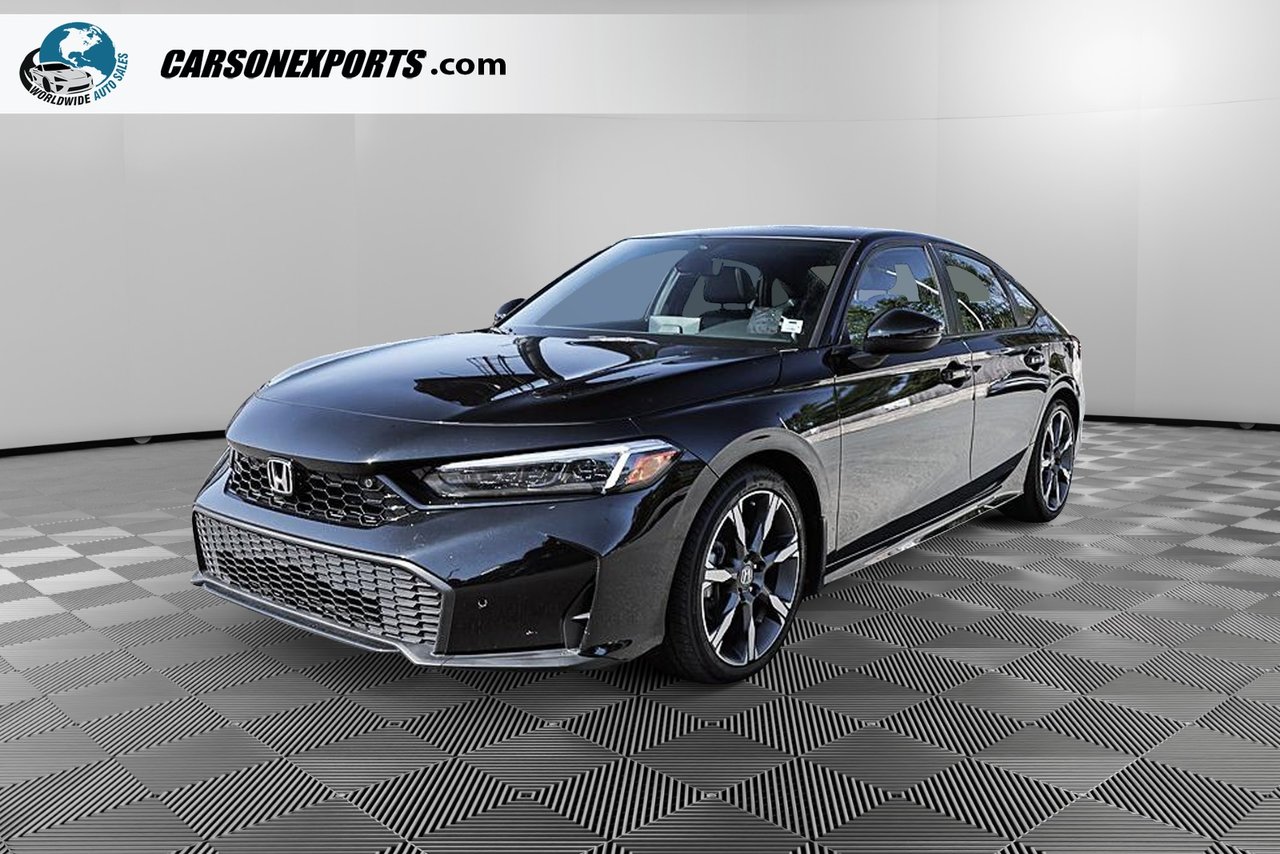 Black 2025 Honda Civic Hybrid Sedan Front-Wheel Drive Continuously Variable Transmission