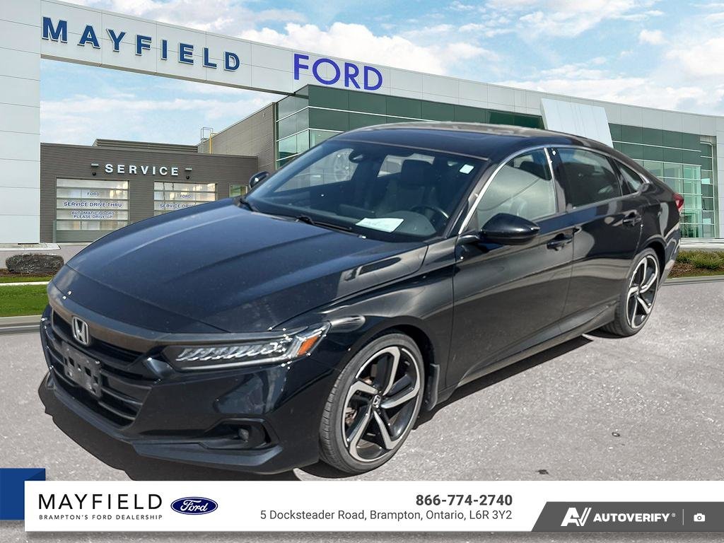 Crystal Black Pearl 2021 Honda Accord Sport FWD Sedan Front-Wheel Drive Continuously Variable Transmission