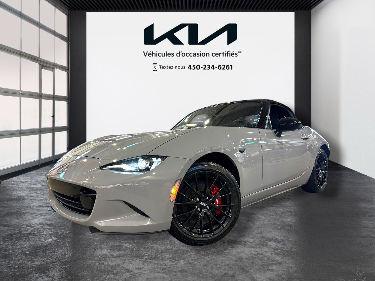 Gray (Aero Grey Metallic) 2024 Mazda MX-5 GS-P RWD Convertible Manual