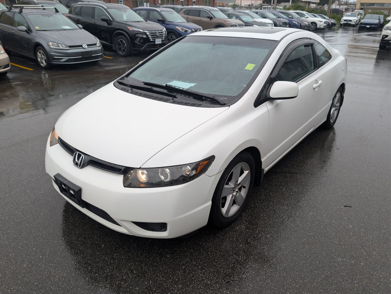 White 2008 Honda Civic Coupe Coupe Front-Wheel Drive Automatic