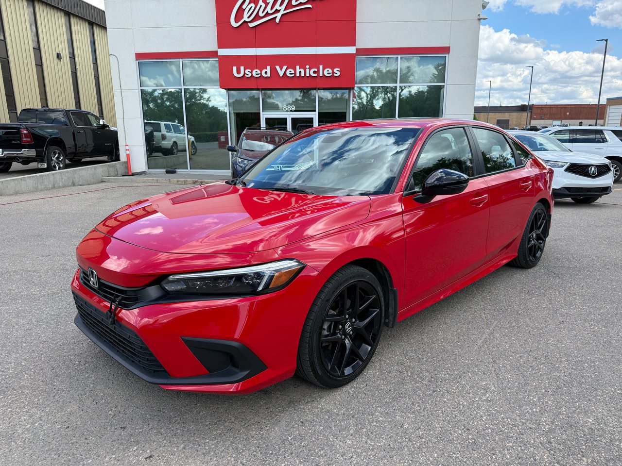 Red 2022 Honda Civic Sport FWD Sedan Front-Wheel Drive Automatic