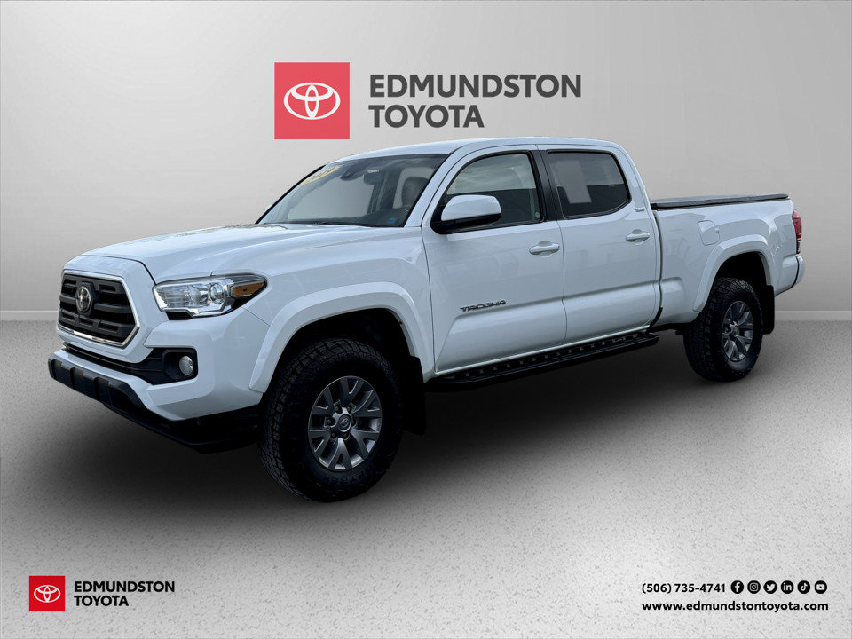 White 2019 Toyota Tacoma SR5 V6 Double Cab LB 4WD Pickup Truck Four-Wheel Drive Automatic
