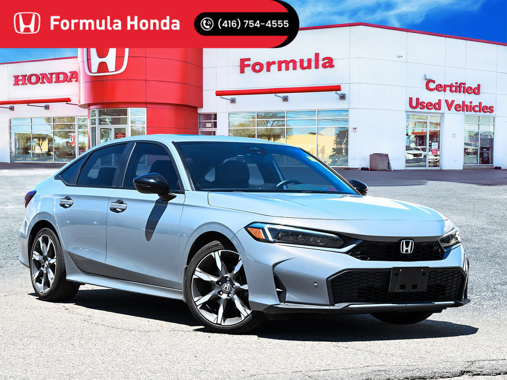 Gray 2025 Honda Civic Hybrid Sedan Front-Wheel Drive Continuously Variable Transmission