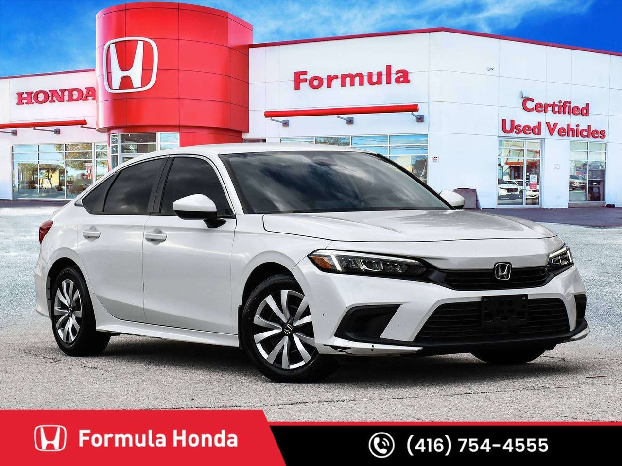 Platinum White Pearl 2023 Honda Civic Sedan Front-Wheel Drive Continuously Variable Transmission