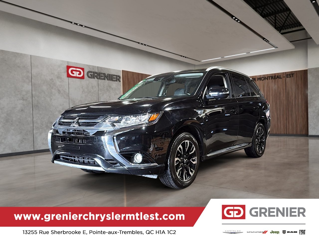 Black 2018 Mitsubishi Outlander Hybrid Plug-in SUV / Crossover All-Wheel Drive Automatic