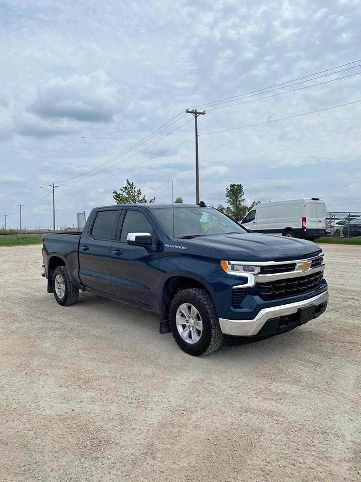 Blue 2023 Chevrolet Silverado 1500 LT Crew Cab 4WD Pickup Truck Four-Wheel Drive Automatic