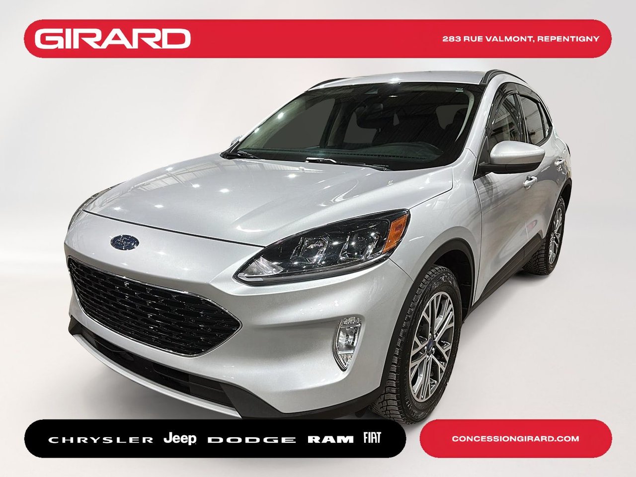 Silver (ARGENT LINGOT MÉTALLISÉ) 2020 Ford Escape SEL AWD SUV / Crossover All-Wheel Drive Automatic