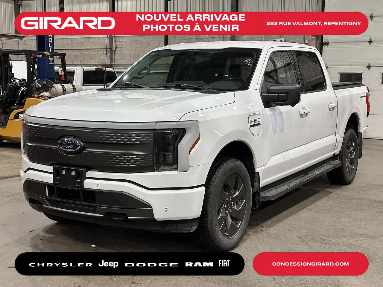 White 2023 Ford F-150 Lightning Pickup Truck All-Wheel Drive Automatic