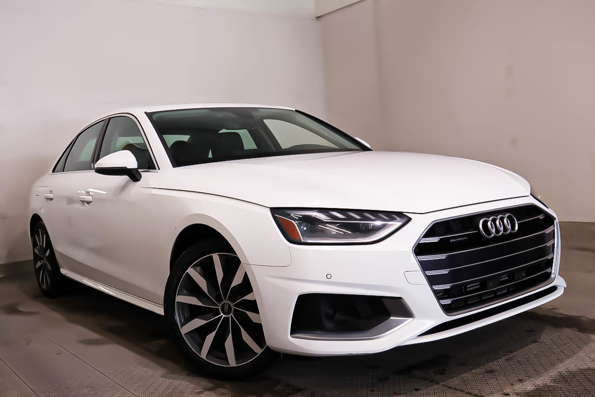 White 2021 Audi A4 quattro Premium 40 TFSI AWD Sedan All-Wheel Drive Automatic