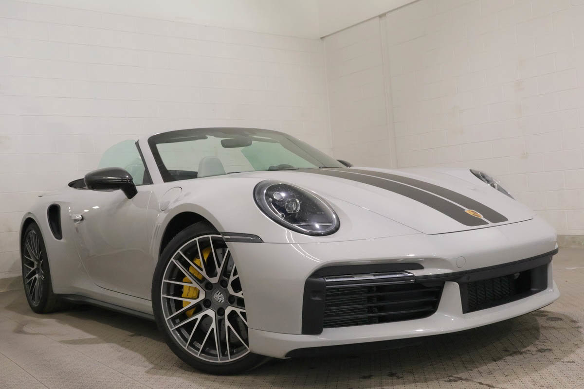 Gray 2022 Porsche 911 Turbo Cabriolet AWD Convertible All-Wheel Drive Automatic