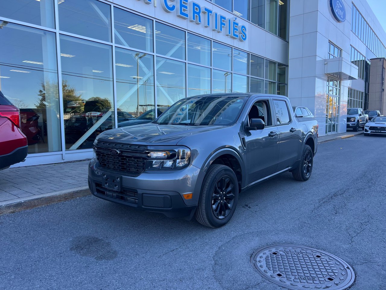 Gray (Carbonized Grey Metallic) 2024 Ford Maverick Pickup Truck All-Wheel Drive Automatic