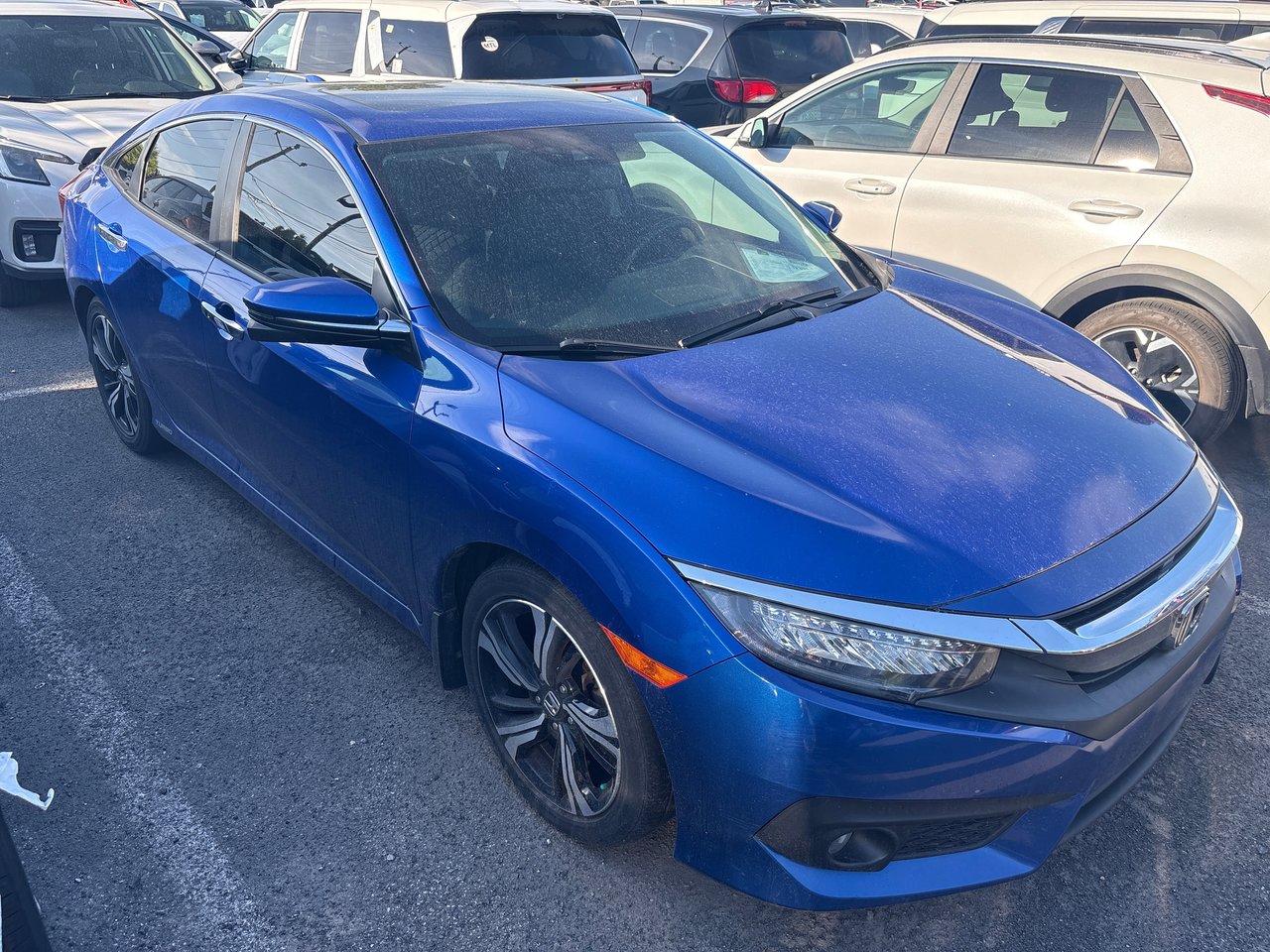 Blue 2018 Honda Civic Touring Sedan Front-Wheel Drive Continuously Variable Transmission