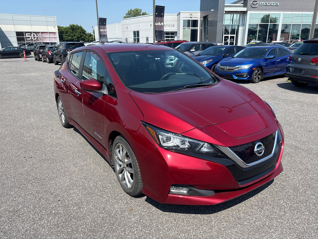 Red 2019 Nissan LEAF Hatchback Front-Wheel Drive Automatic