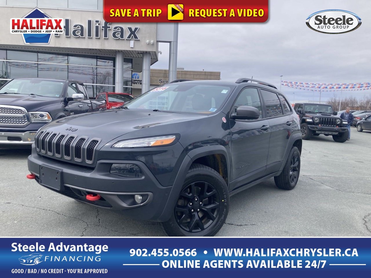 2016 Jeep Cherokee Trailhawk - NAV, HTD AND COOLED MEMORY LEATHER SEATS, PANORAMIC ROOF, SAFETY FEATURES,-0