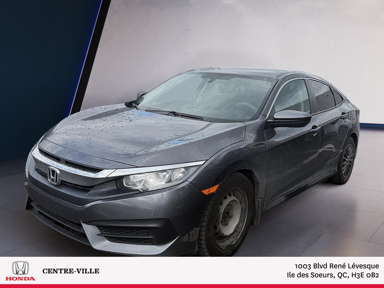 Black (Charcoal) 2017 Honda Civic LX Sedan Front-Wheel Drive Continuously Variable Transmission