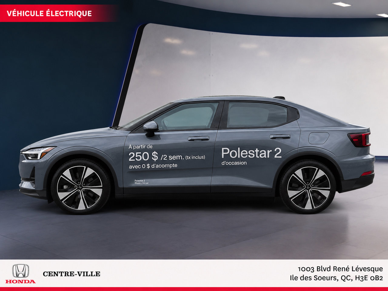 Gray (GRIS TONNERRE MÉTALLISÉ) 2024 Polestar 2 Sedan All-Wheel Drive Automatic