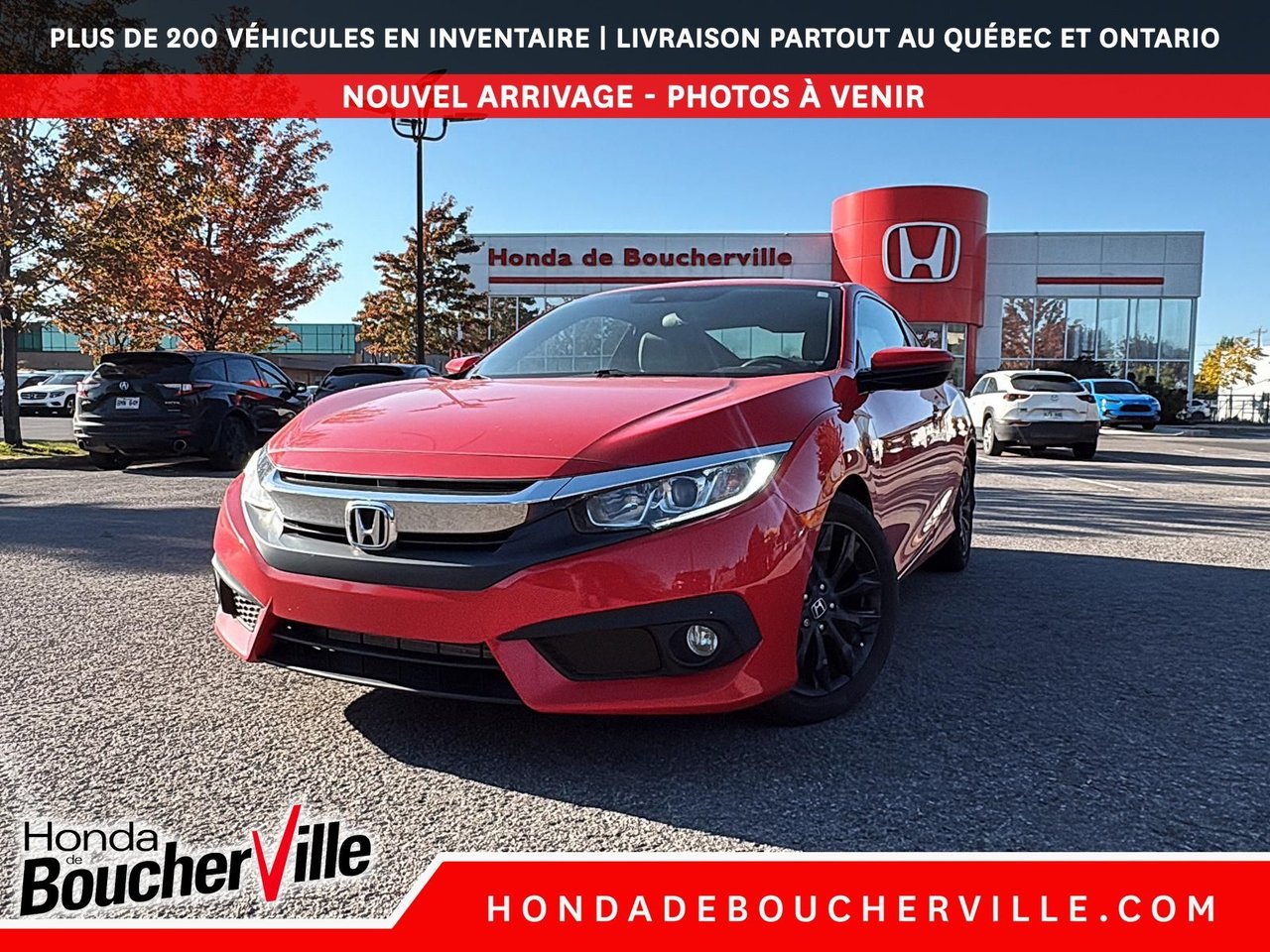 Red 2017 Honda Civic Coupe Coupe  Continuously Variable Transmission