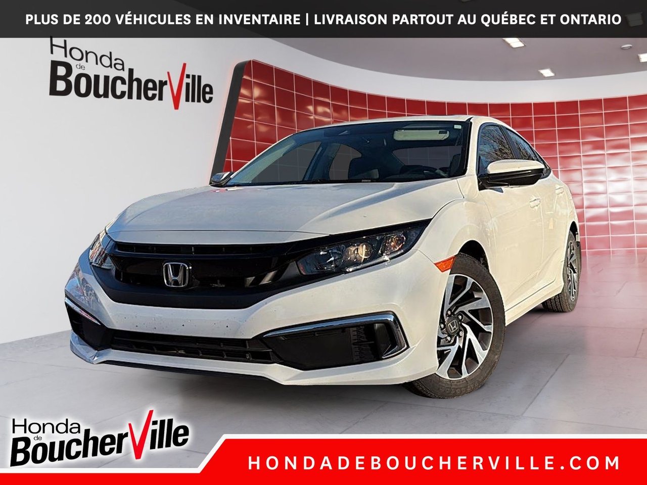 Platinum White Pearl 2020 Honda Civic Sedan Front-Wheel Drive Continuously Variable Transmission