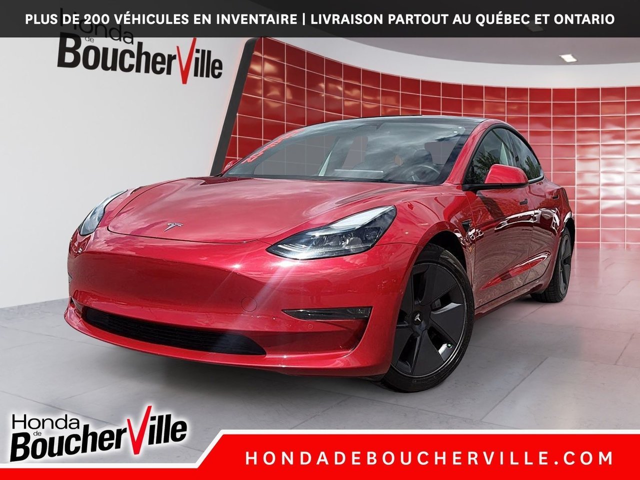 Red 2019 Tesla Model 3 Sedan Rear-Wheel Drive Automatic
