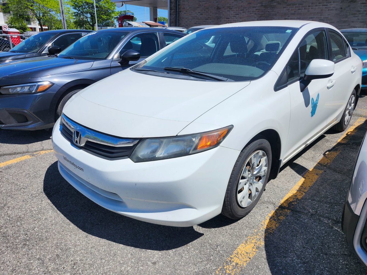 White 2012 Honda Civic LX Sedan Front-Wheel Drive Automatic