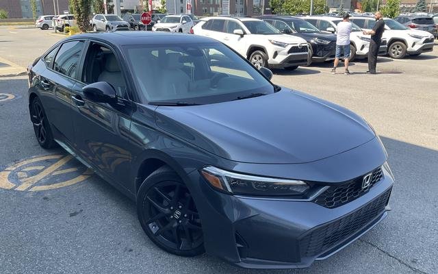 Gray (Meteoroid Grey Metallic) 2025 Honda Civic Hybrid Sedan Front-Wheel Drive Continuously Variable Transmission