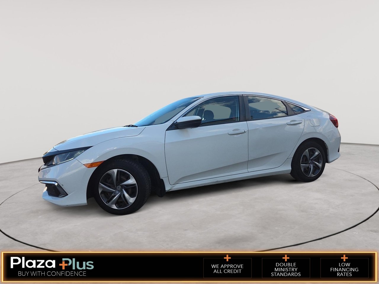 White 2019 Honda Civic Sedan Front-Wheel Drive Continuously Variable Transmission