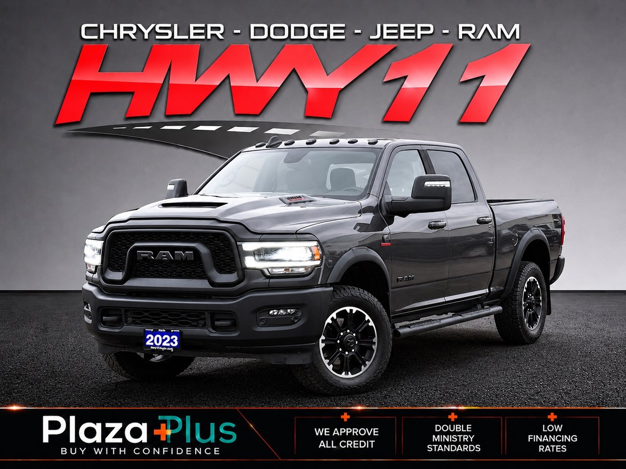 Gray 2023 RAM 2500 Rebel Crew Cab 4WD Pickup Truck Four-Wheel Drive Automatic