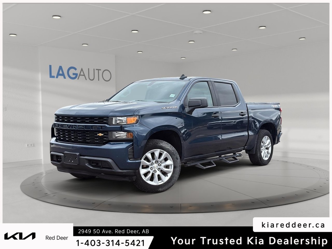 Blue Metallic 2021 Chevrolet Silverado 1500 Pickup Truck Four-Wheel Drive Automatic