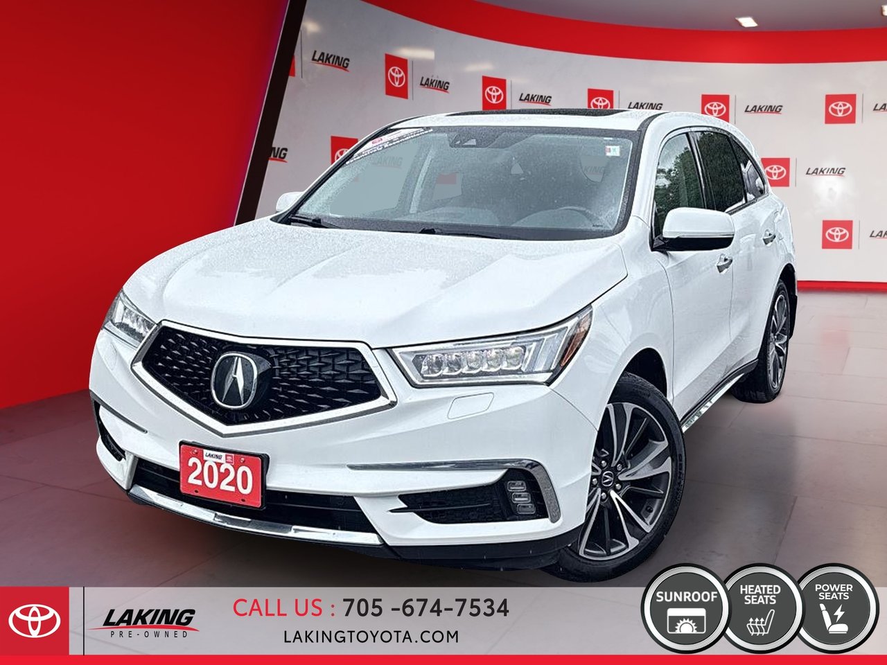 Platinum White Pearl 2020 Acura MDX SH-AWD with Technology Plus Package SUV / Crossover Automatic