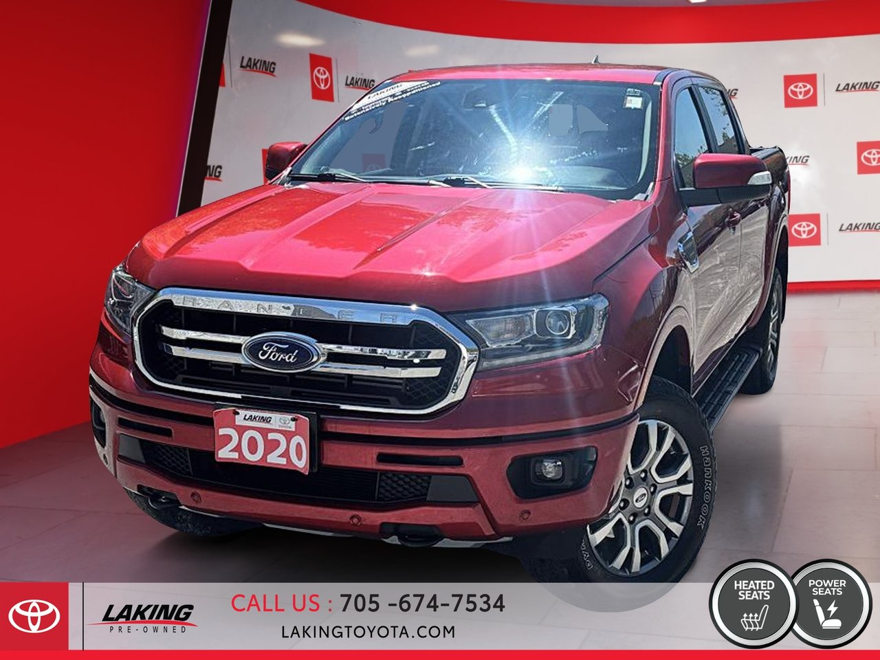 Race Red 2020 Ford Ranger Lariat SuperCrew 4WD Pickup Truck Four-Wheel Drive Automatic