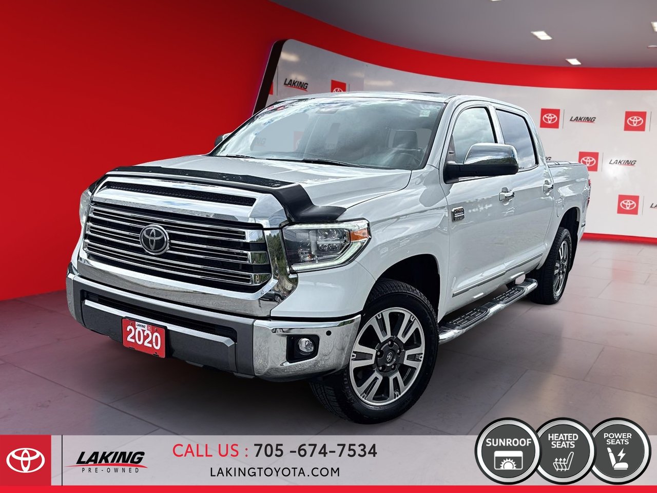 Super White 2020 Toyota Tundra Pickup Truck Four-Wheel Drive Automatic