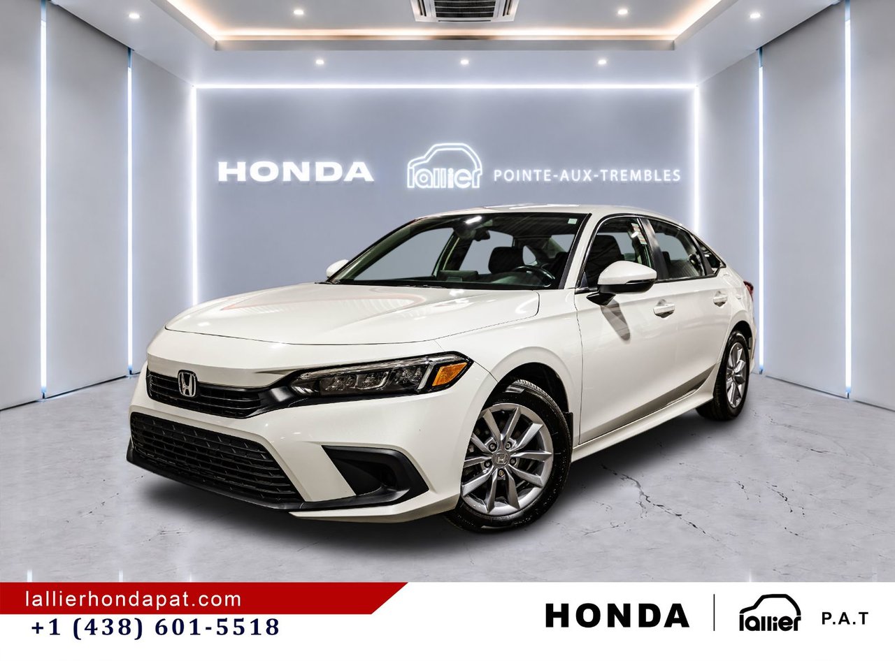 Platinum White Pearl 2022 Honda Civic Sedan Front-Wheel Drive Continuously Variable Transmission